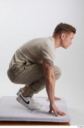 Man White Athletic Male Studio Poses